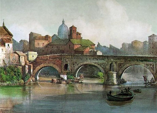 Ettore Roesler Franz,Ponte rotto (environ 1896)